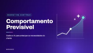 Gráfico com projeção de tendência e IA, representando o Comportamento Previsível